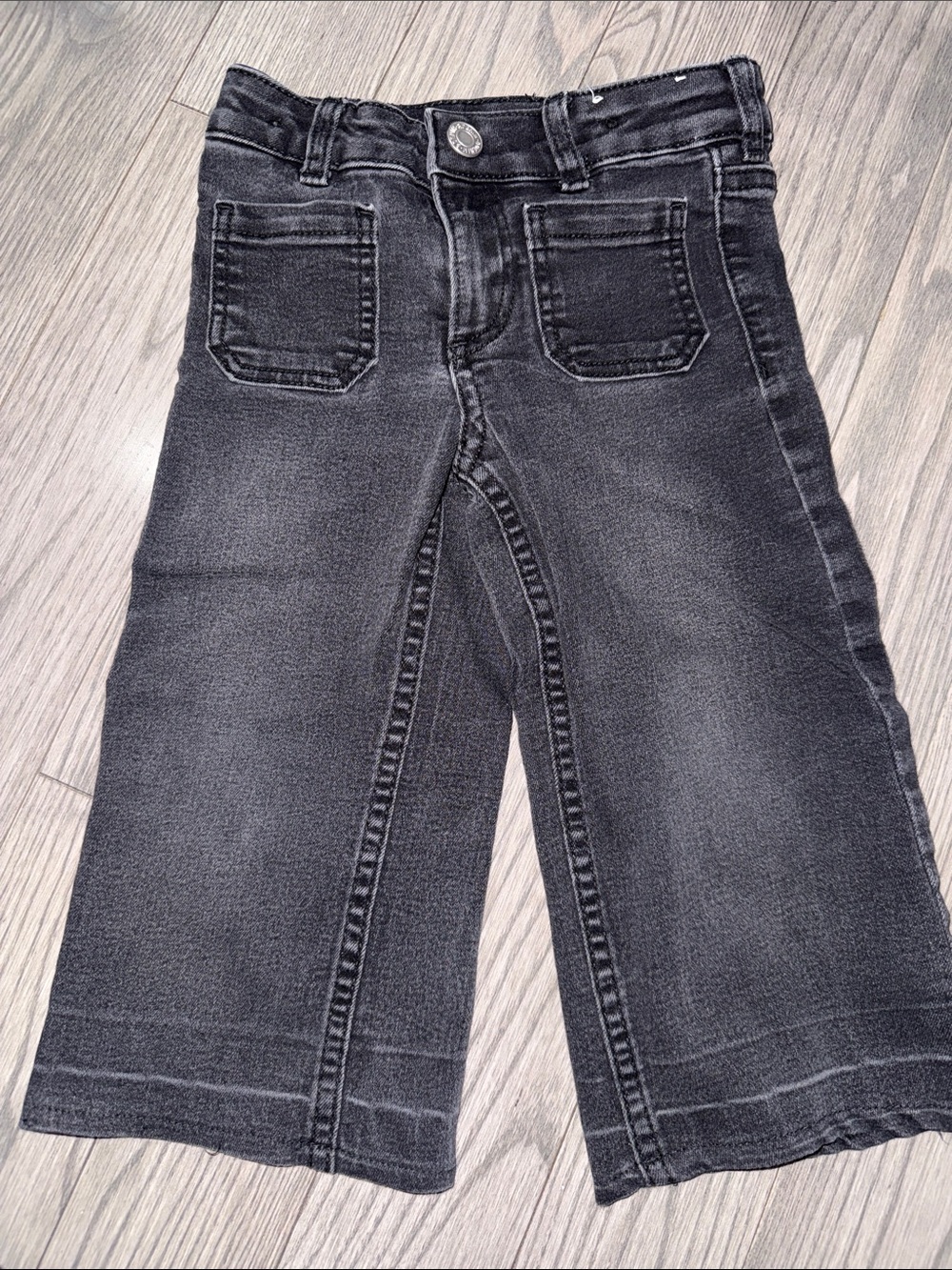 H&M Black Wide-Leg Kids Denim Jeans